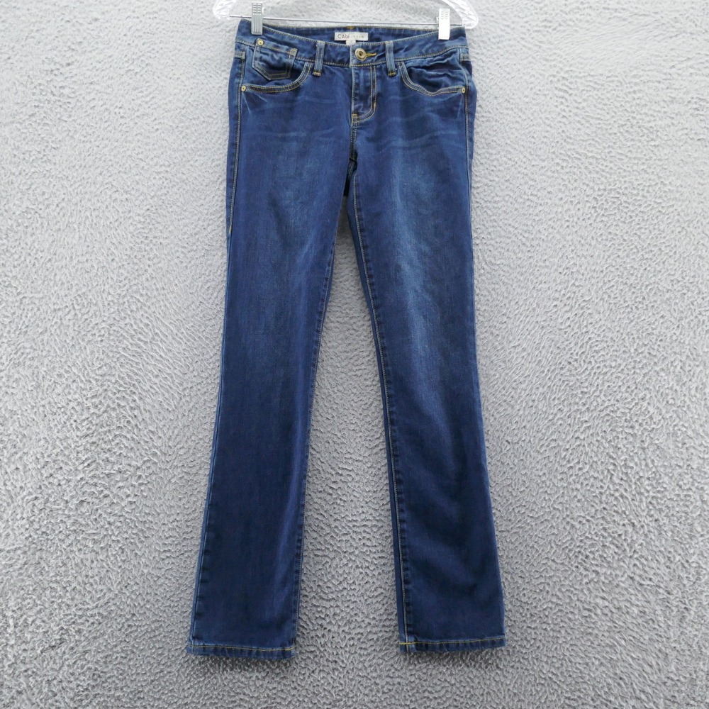 Cabi Jeans Womens 2 Dark Wash Slim Straight‎ Leg Denim Stretch Blue Pants